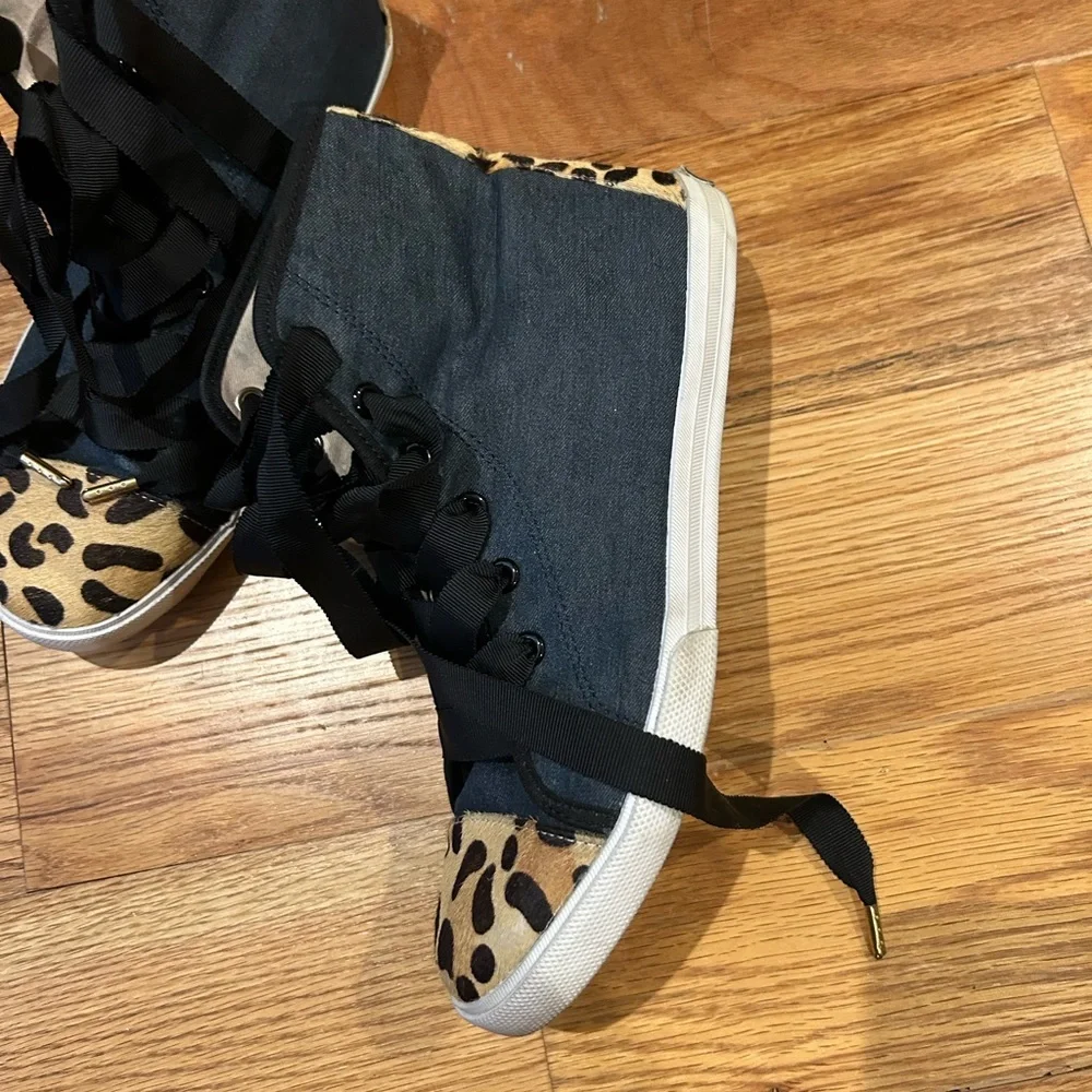 Kate Spade Black and Tan Sneakers with Animal Print - Picture 3 of 6